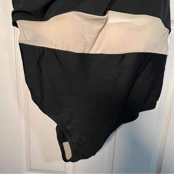 NWT Ava & Viv plus size Swim Dress black white stripe one piece Size 22W - Picture 7 of 8